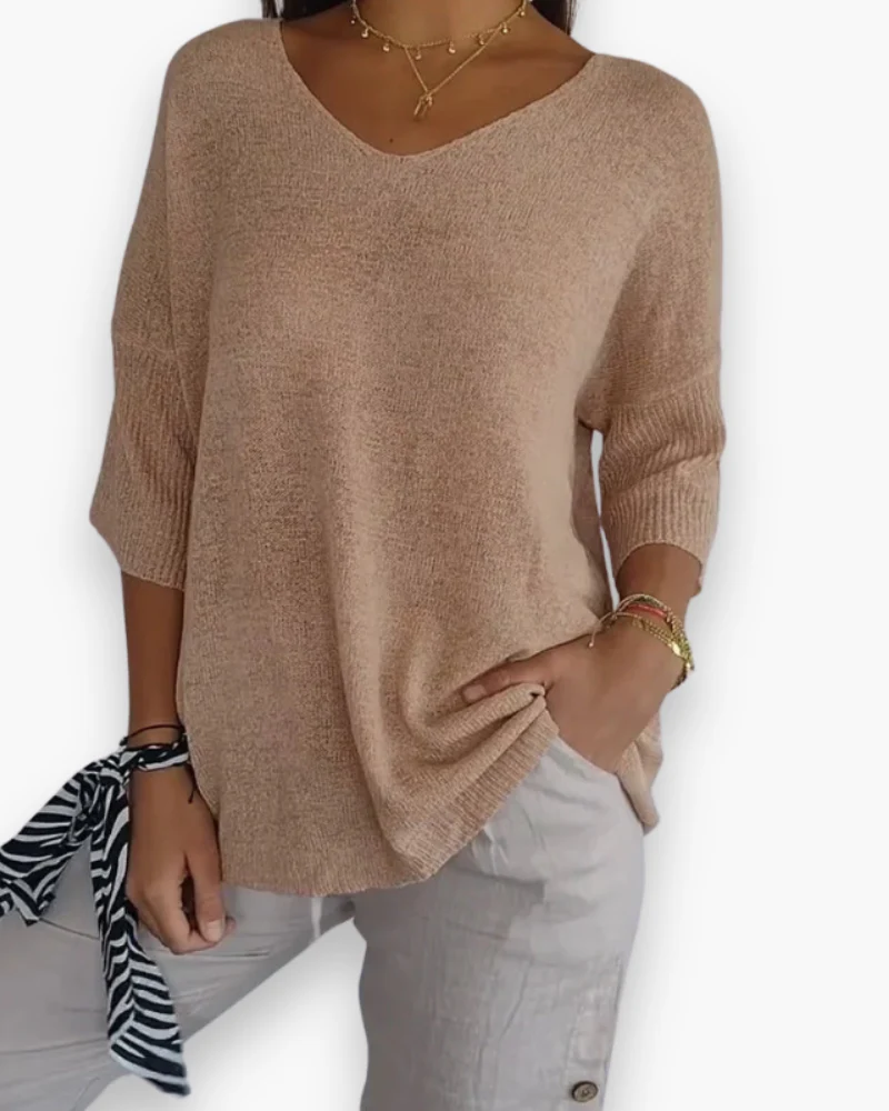 Damen Bequemes V-Ausschnitt Top | Vielseitig und Stilvoll - Image 3
