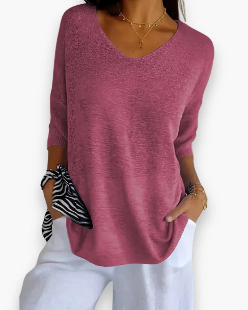 Damen Bequemes V-Ausschnitt Top | Vielseitig und Stilvoll - Image 4