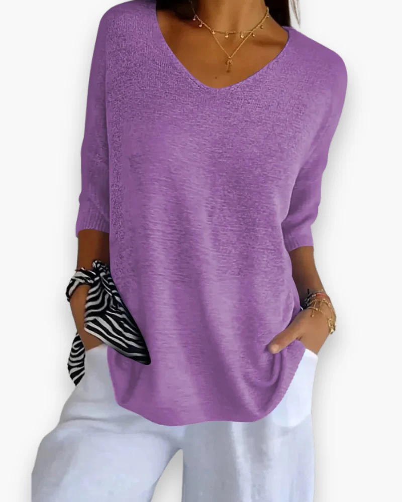 Damen Bequemes V-Ausschnitt Top | Vielseitig und Stilvoll - Image 5