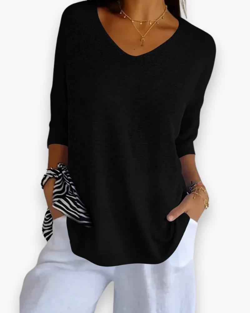Damen Bequemes V-Ausschnitt Top | Vielseitig und Stilvoll - Image 6