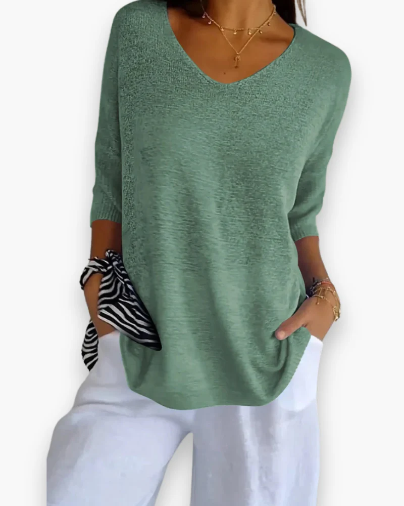 Damen Bequemes V-Ausschnitt Top | Vielseitig und Stilvoll - Image 7