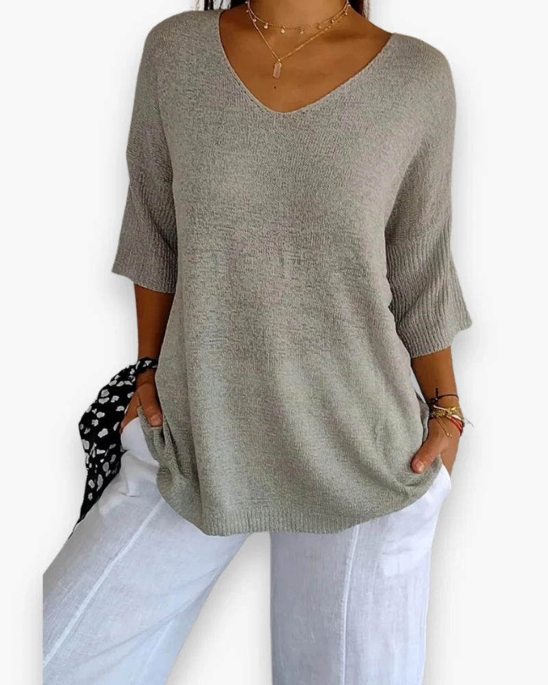 Damen Bequemes V-Ausschnitt Top | Vielseitig und Stilvoll - Image 8