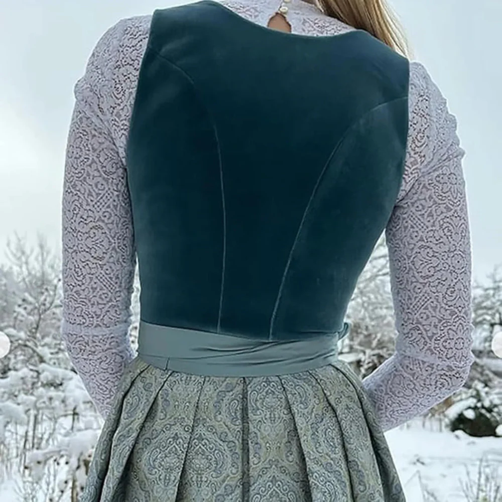 Damen besticktes Vintage Dirndl Kleid | Midi - Image 2