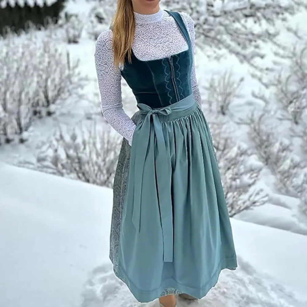 Damen besticktes Vintage Dirndlkleid | Midi - Image 4