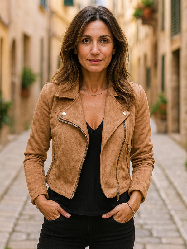 Damen Bikerjacke Mit Asymmetrischem Reißverschluss und Eleganten Details – Jacke Für Stilbewusste Frauen - Image 2