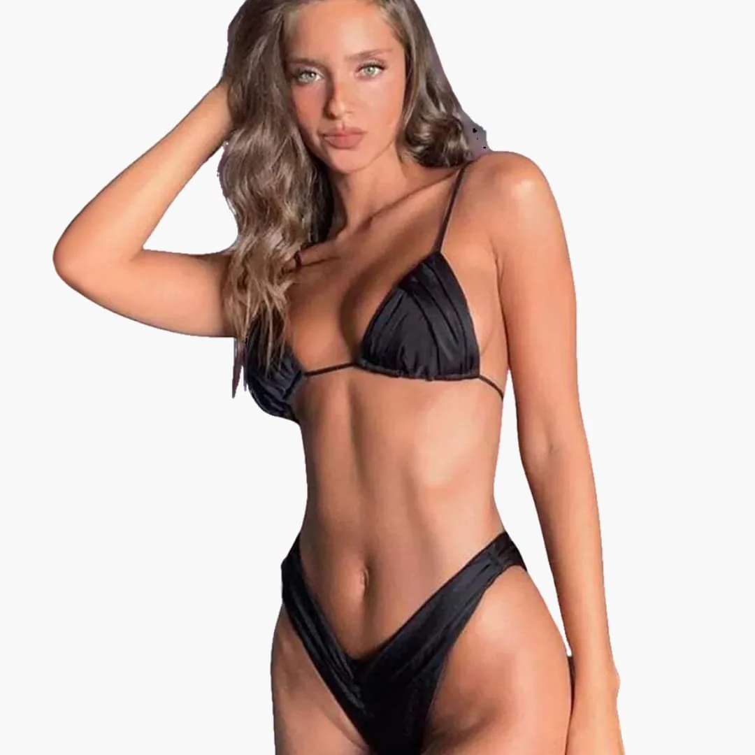 Damen-Bikini-Set mit Triangel-Oberteil und hochgeschnittener Bikinihose - Image 4