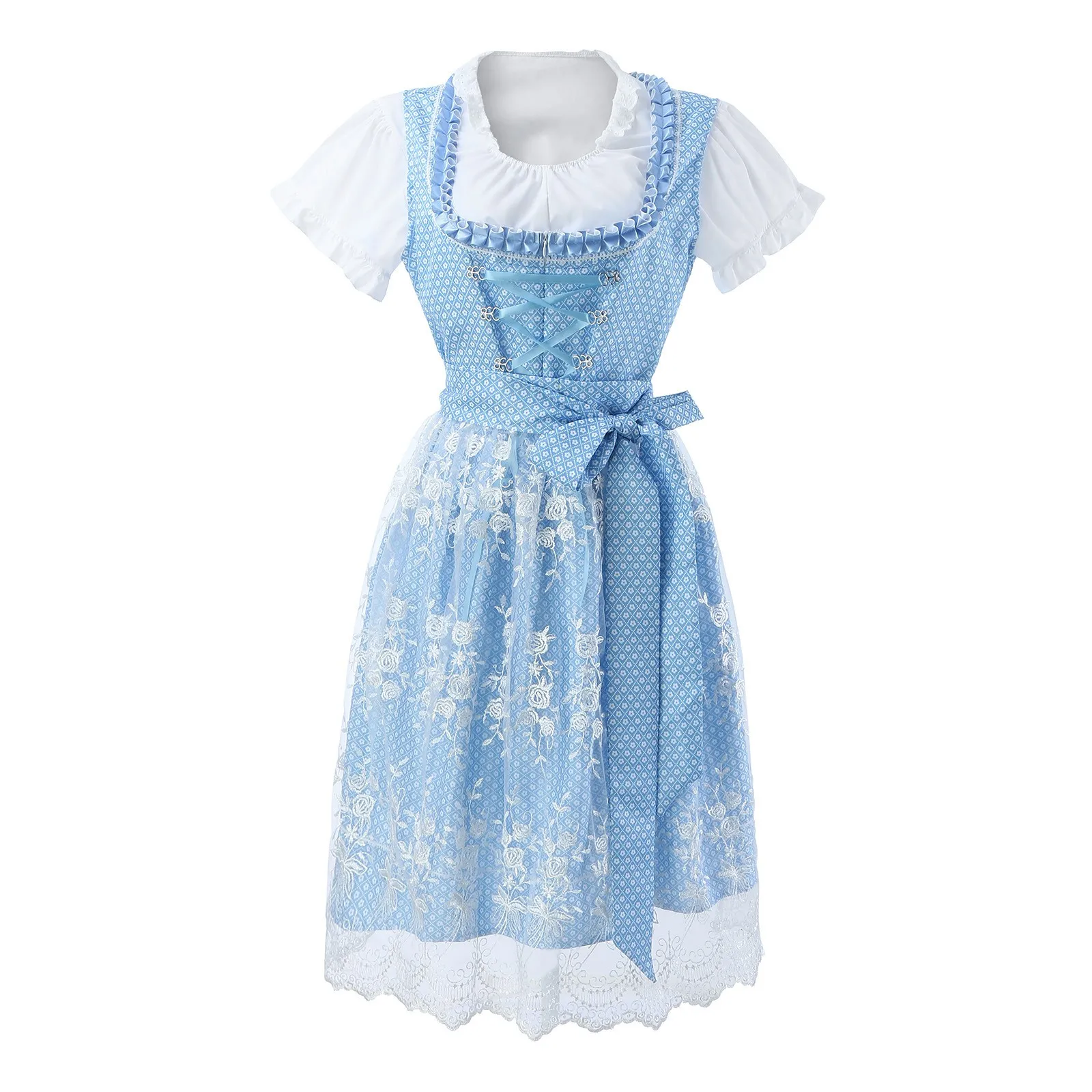 Damen Blau Oktoberfest Dirndl Kleid - Image 2
