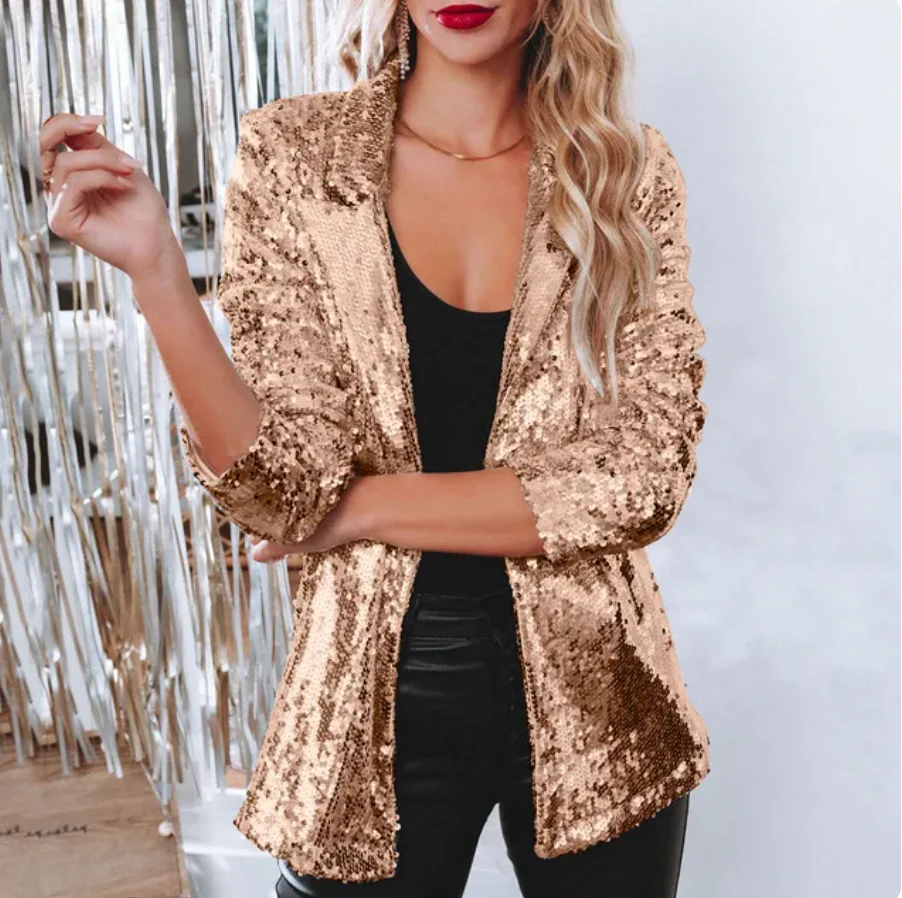 Damen-Blazer mit Glanzbesatz | klare Abendstruktur - Image 3