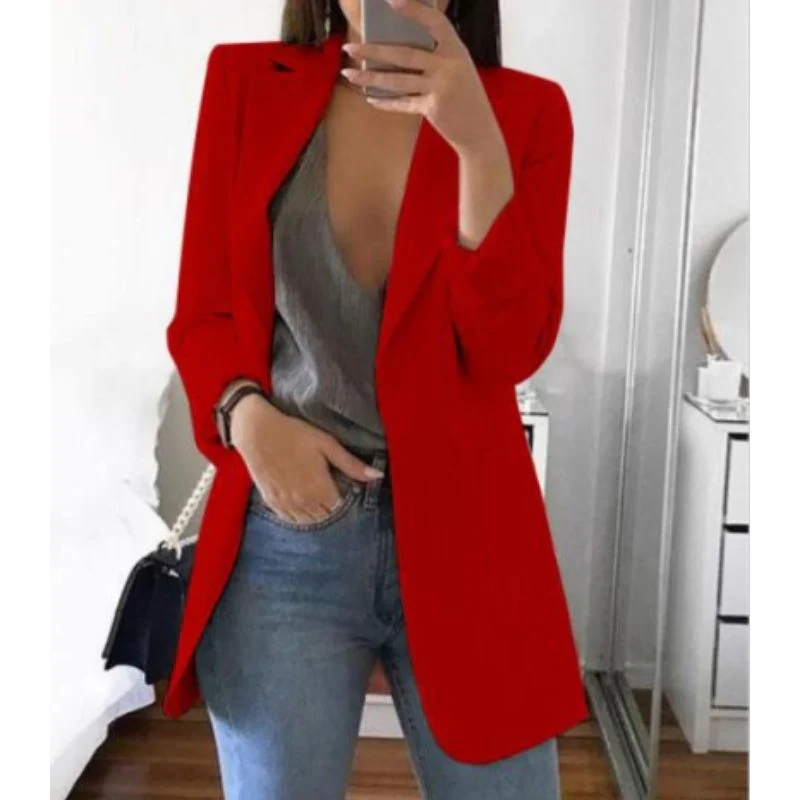 Damen-Blazer mit Langarmkonstruktion | sachliche Linienstruktur - Image 6