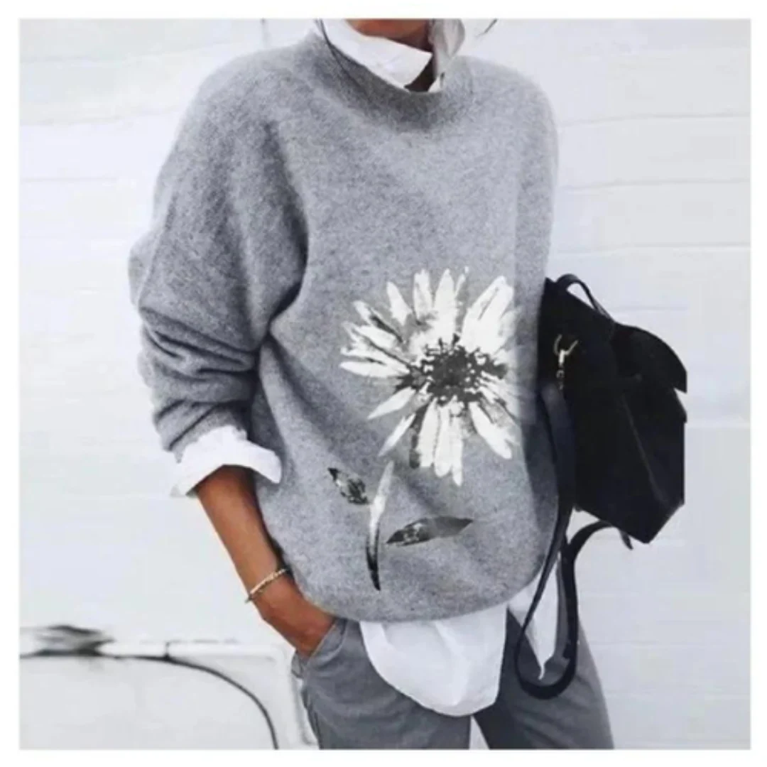 Damen Blumen Lässiger Pullover | Warme - Image 2