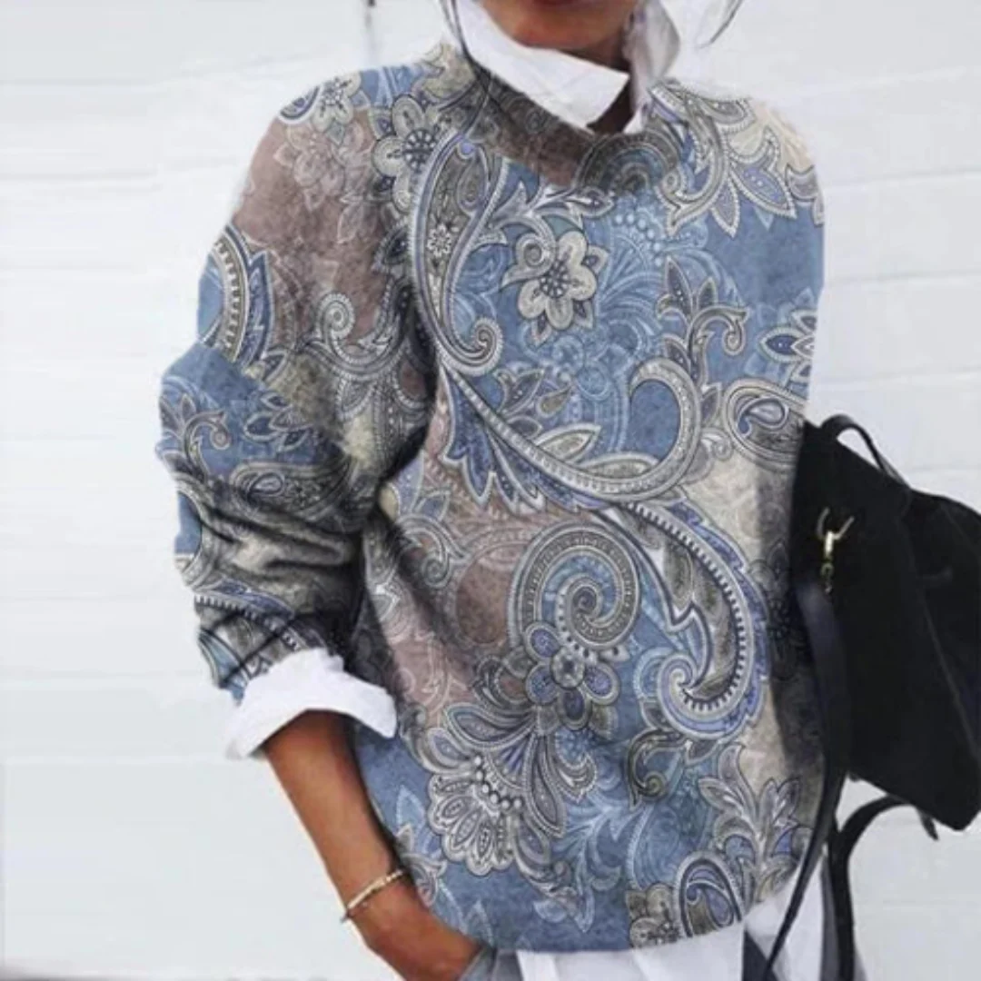 Damen Blumen Lässiger Pullover | Warme - Image 3