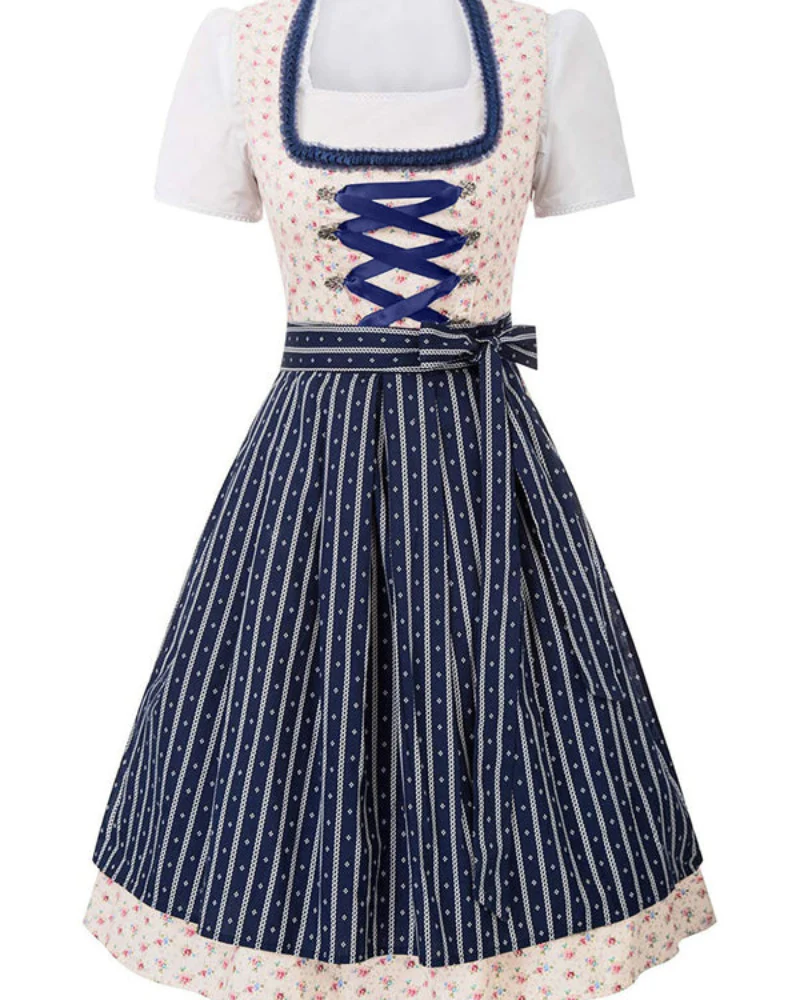 Damen Blumenmuster Dirndlkleid | Midi Festlich - Image 3