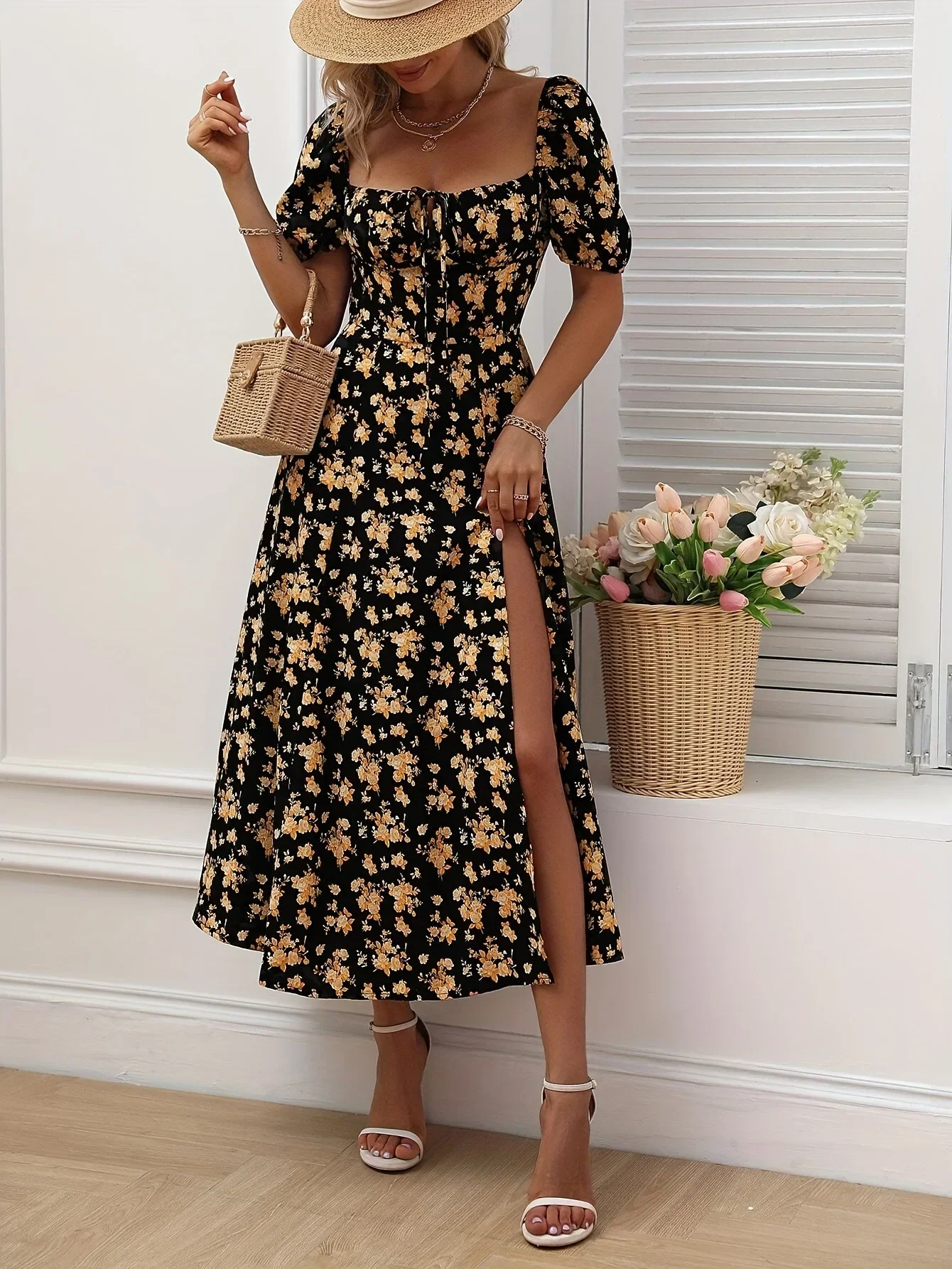 Damen Blumenmuster Strandkleid | Midi - Image 5