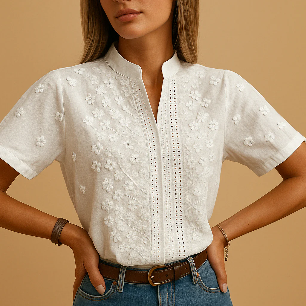 Damen Bluse | klassische Schnittform mit V-Ausschnitt - Image 2