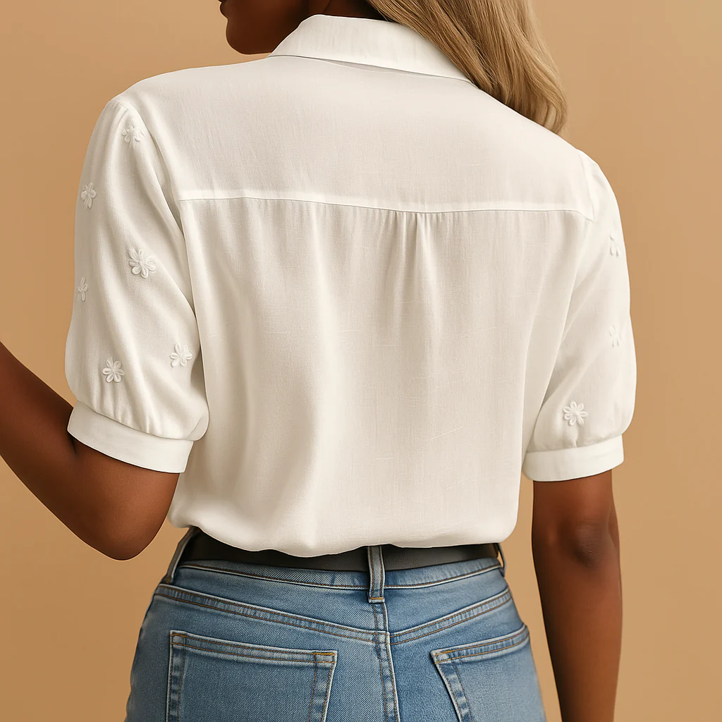 Damen Bluse | klassische Schnittform mit V-Ausschnitt - Image 3