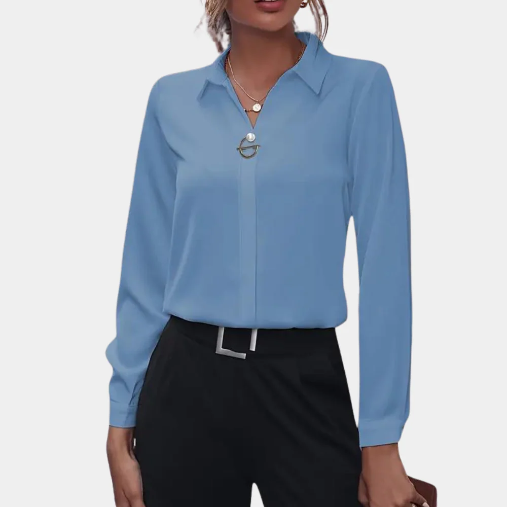 Damen Bluse | klassischer Kragen und lange Ärmel - Image 3