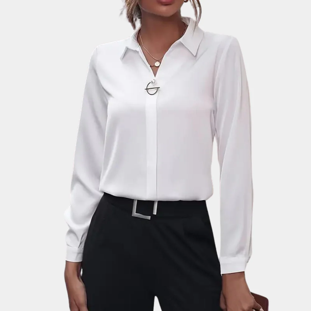Damen Bluse | klassischer Kragen und lange Ärmel - Image 4