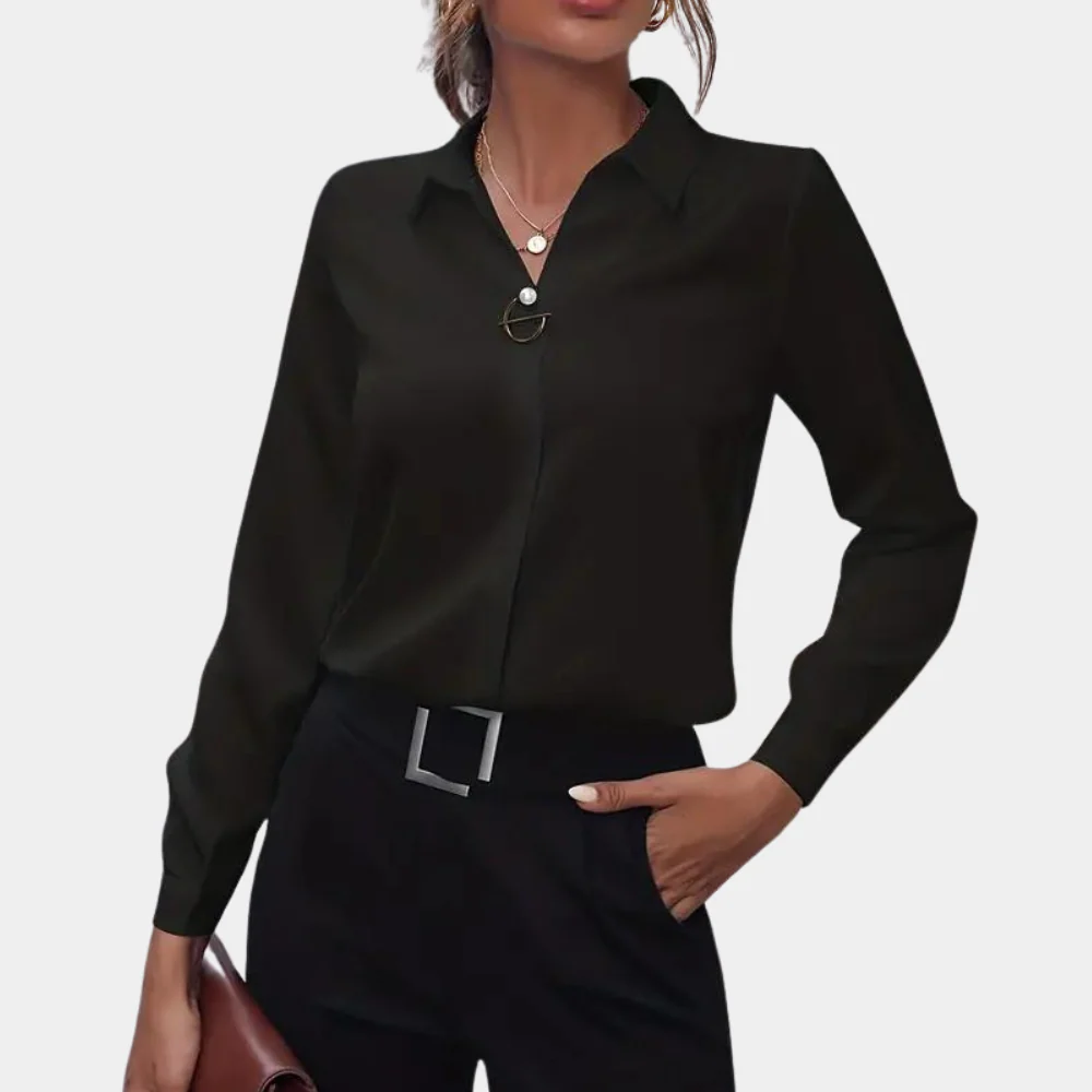 Damen Bluse | klassischer Kragen und lange Ärmel - Image 8