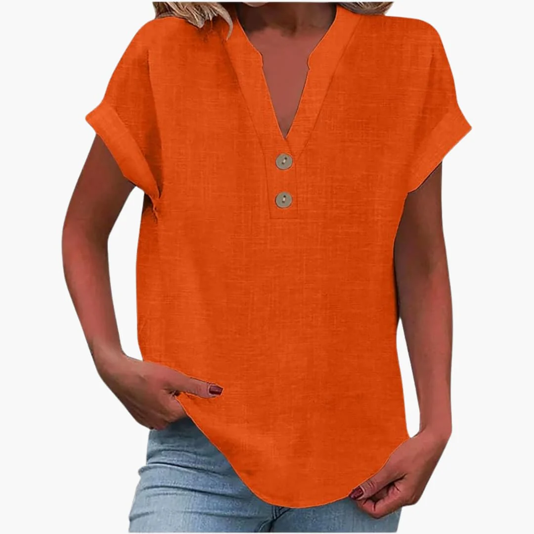 Damen Bluse mit V-Ausschnitt und kurzen Ärmeln für Frühling - Image 10