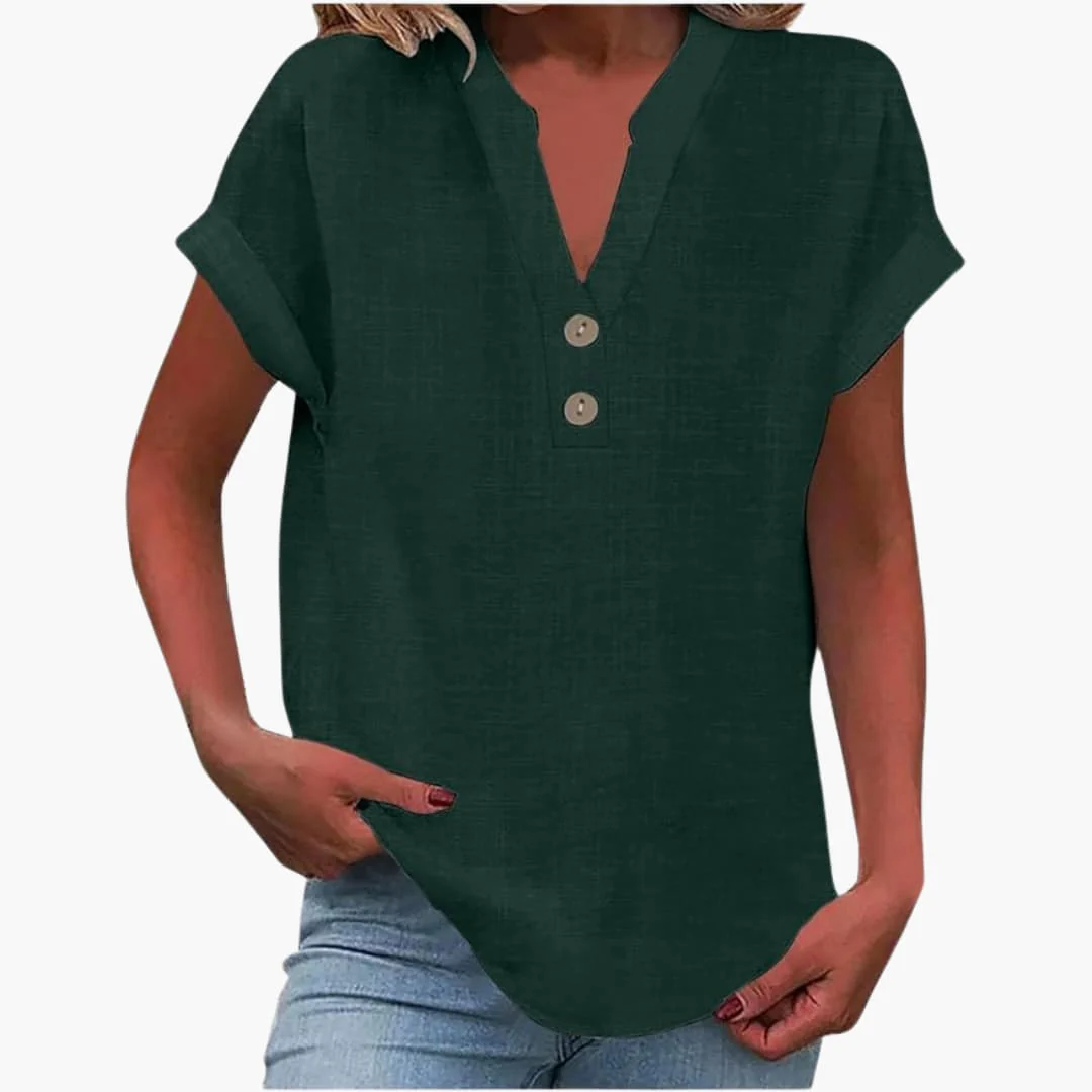 Damen Bluse mit V-Ausschnitt und kurzen Ärmeln für Frühling - Image 4