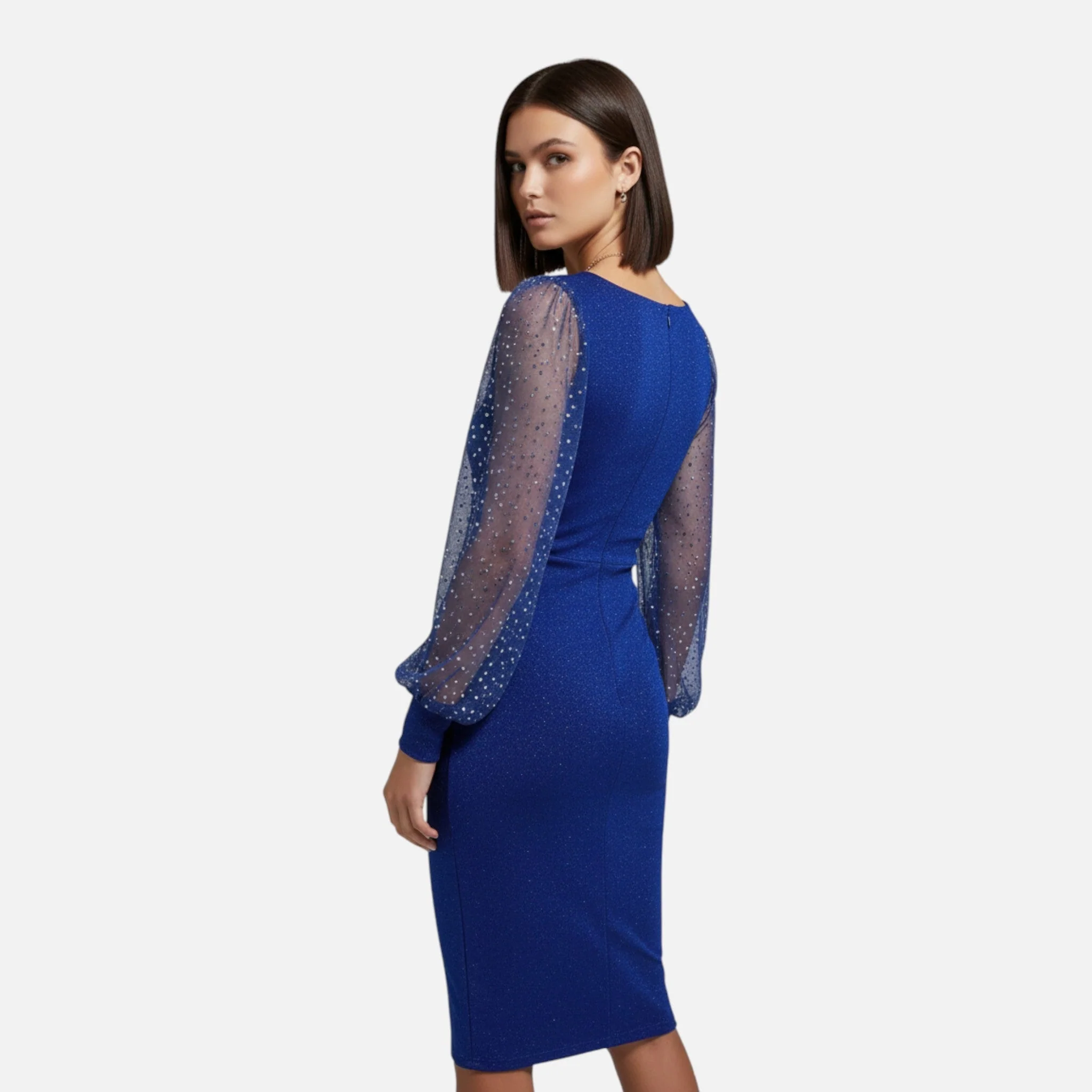 Damen Bodycon Kleid V-Ausschnitt Pailletten für Festliche Anlässe - Image 3