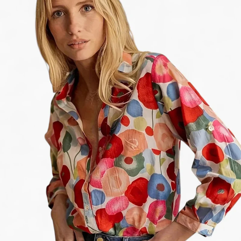 Damen Boho-Bluse mit Blumenmuster | Langarm - Image 2