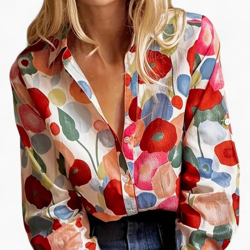 Damen Boho-Bluse mit Blumenmuster | Langarm - Image 4