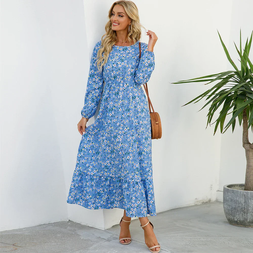 Damen Boho Maxikleid mit Blumenmuster | Langarm - Image 11