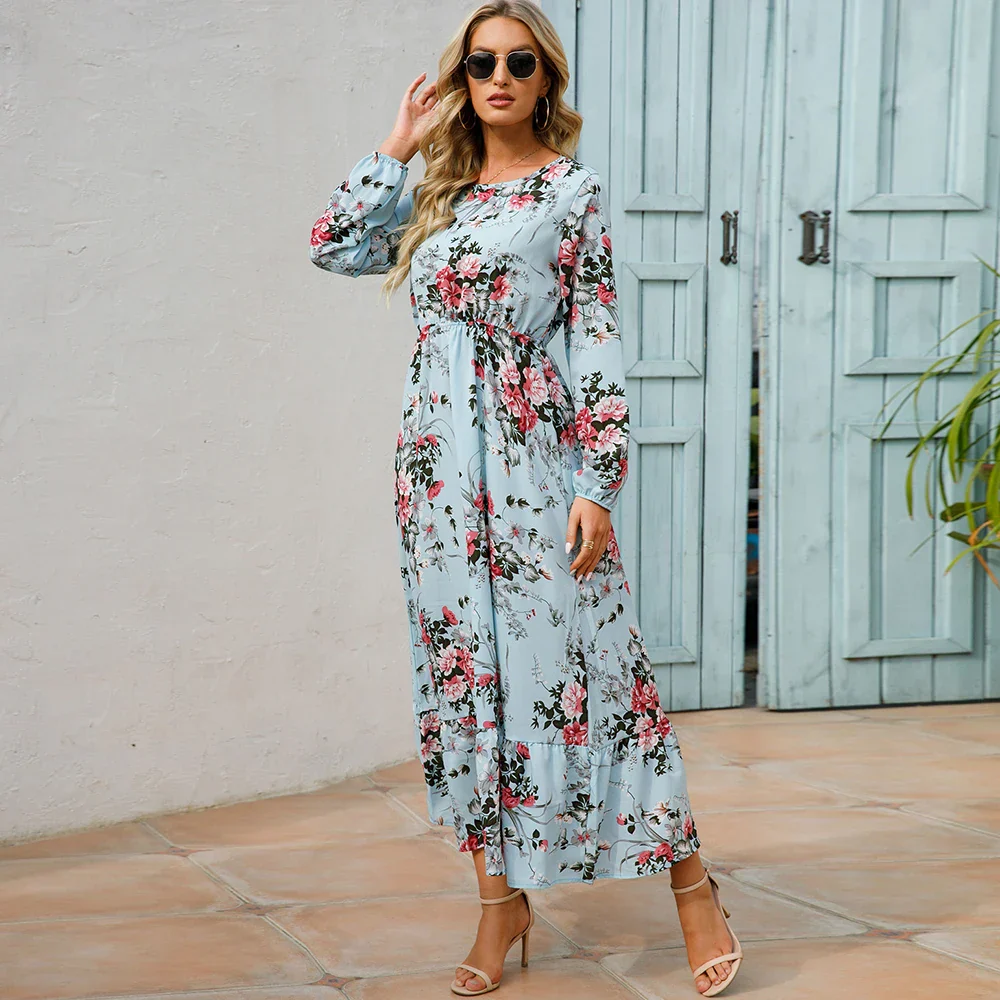 Damen Boho Maxikleid mit Blumenmuster | Langarm - Image 4