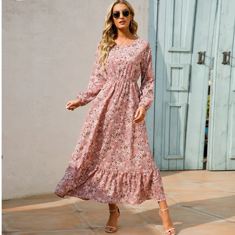 Damen Boho Maxikleid mit Blumenmuster | Langarm - Image 5