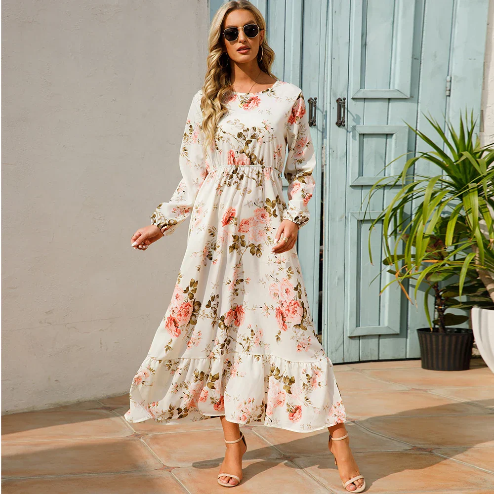 Damen Boho Maxikleid mit Blumenmuster | Langarm - Image 7
