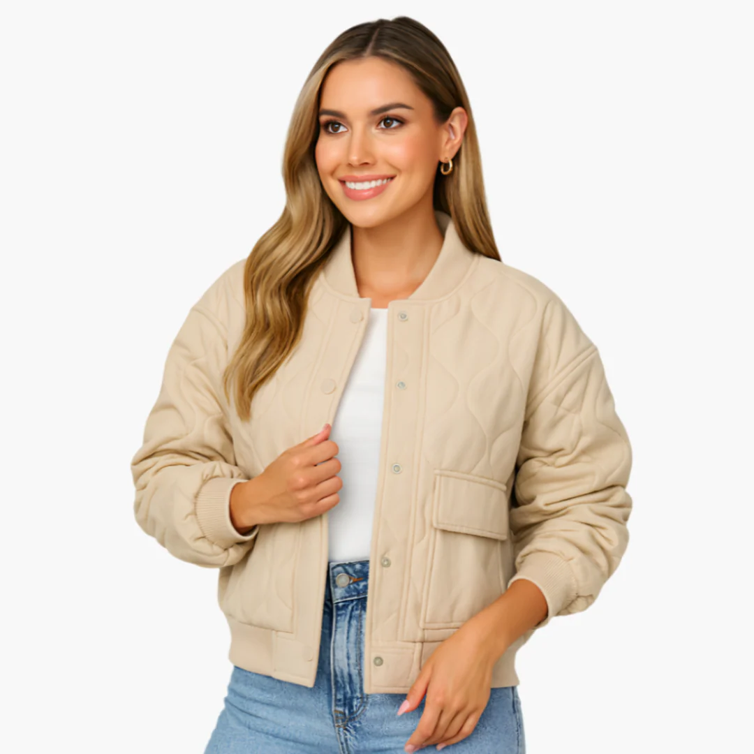 Damen Bomberjacke mit geripptem Saum und Seitentaschen - Image 3
