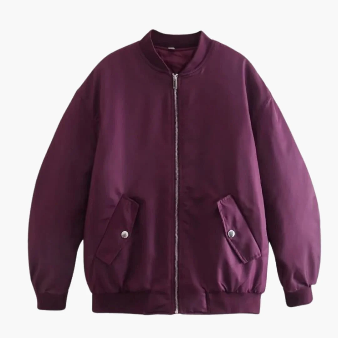 Damen Bomberjacke mit Reißverschluss und Fronttaschen - Image 2