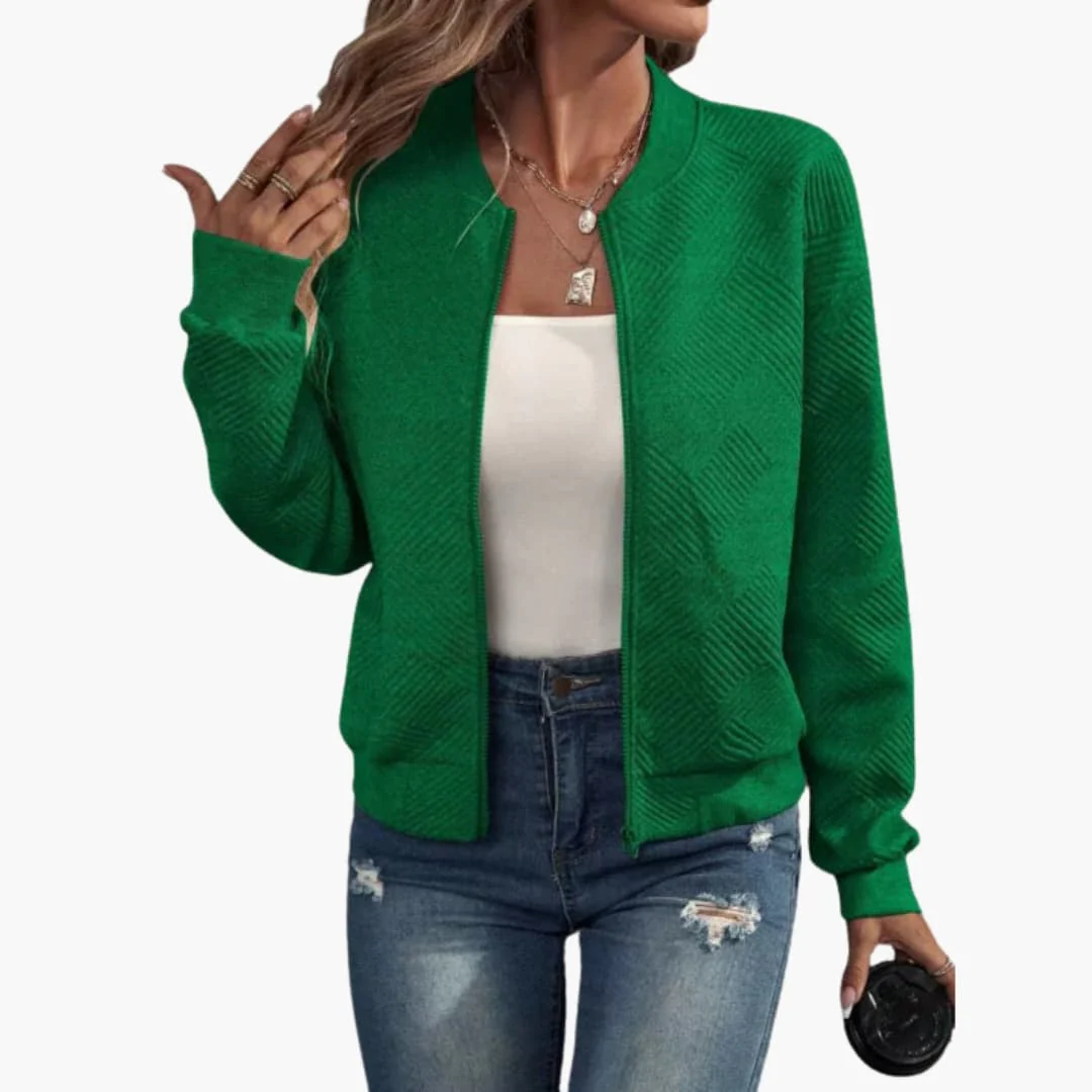 Damen Bomberjacke mit Reißverschluss und geripptem Saum - Image 6