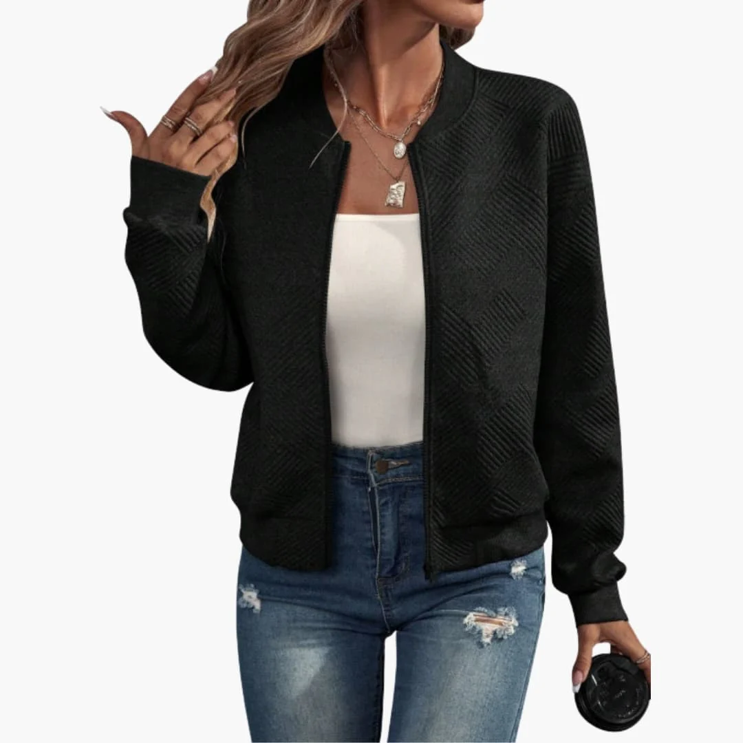 Damen Bomberjacke mit Reißverschluss und geripptem Saum - Image 8