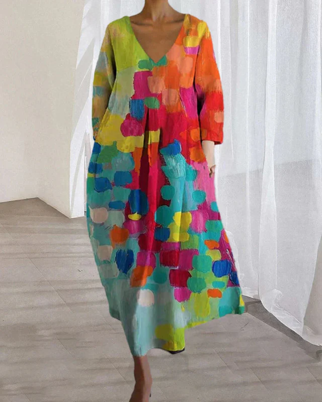 Damen Bunt Bedrucktes Sommerkleid | Midi Kleid - Image 2
