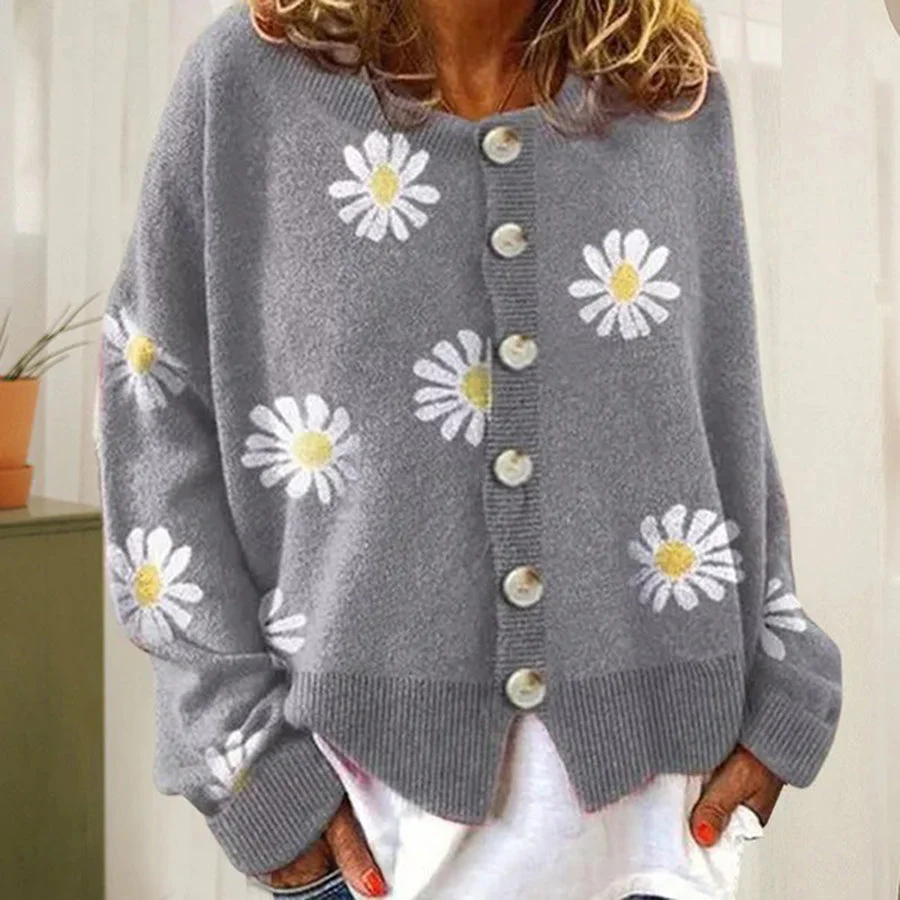 Damen Cardigan mit Blumen Druck | Lässig - Image 2