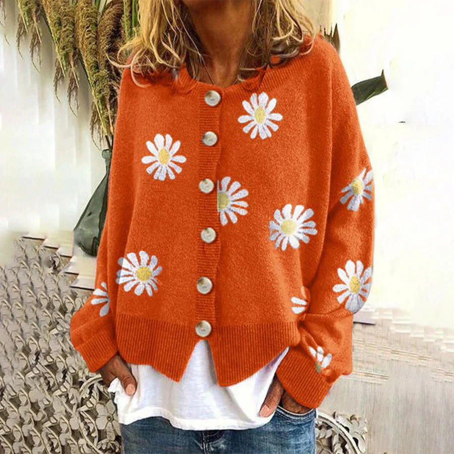 Damen Cardigan mit Blumen Druck | Lässig - Image 3