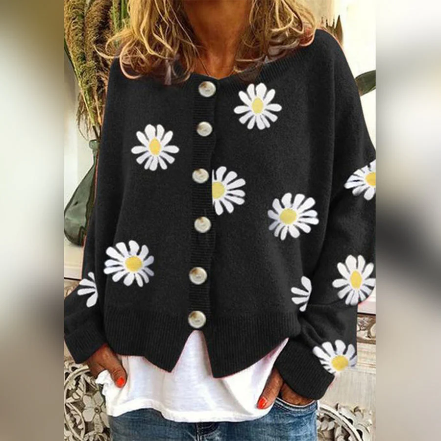 Damen Cardigan mit Blumen Druck | Lässig - Image 4