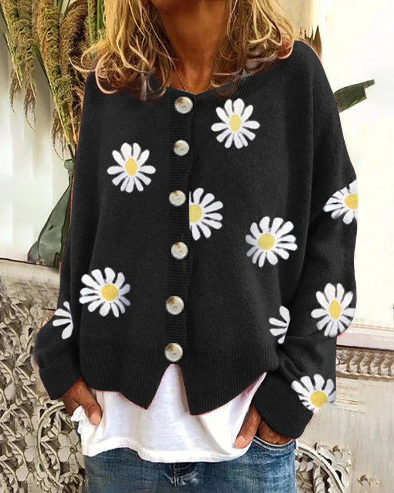 Damen-Cardigan mit Gänseblümchen-Design - Image 3