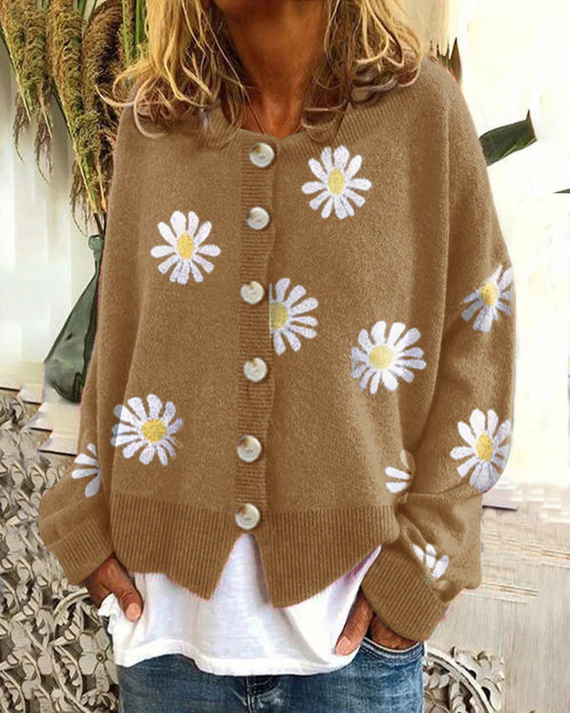 Damen-Cardigan mit Gänseblümchen-Design - Image 4