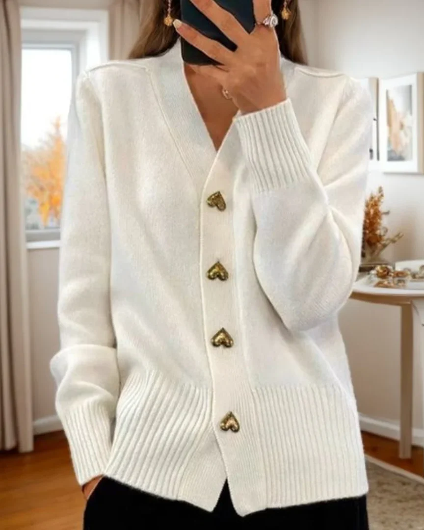 Damen Cardigan - Weicher Strick mit V-Ausschnitt - Image 4