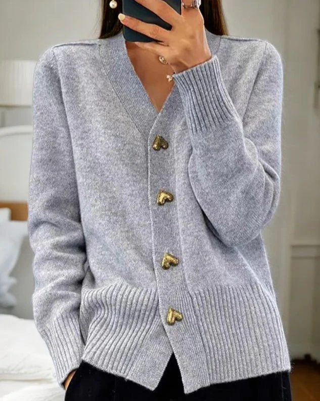 Damen Cardigan - Weicher Strick mit V-Ausschnitt - Image 5