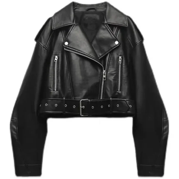 Damen Cropped Jacke | Kurz geschnittene Ausführung mit Gürtel - Image 4