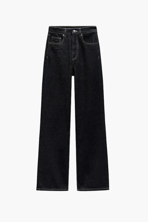 Damen-Denim-Set – Elegante Taillierte Jeansjacke mit Gürtel & Weite High-Waist Hose - Image 2
