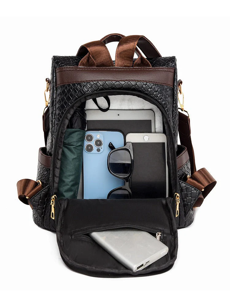 Damen-Diebstahlschutz-Rucksack aus stilvollem veganem Leder - Image 2