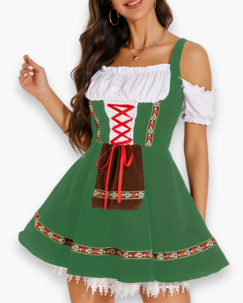 Damen Dirndl Kleid für Festliche Anlässe | Traditionelles Trachten Outfit fürs Oktoberfest - Image 2