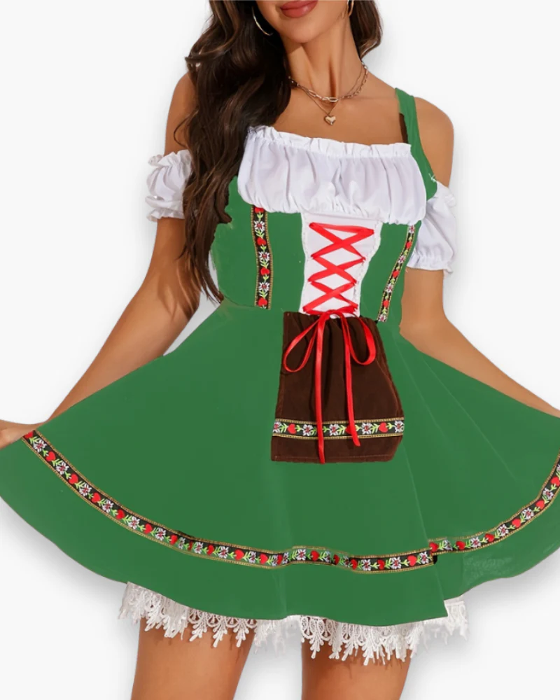 Damen Dirndl Kleid für Festliche Anlässe | Traditionelles Trachten Outfit fürs Oktoberfest - Image 3