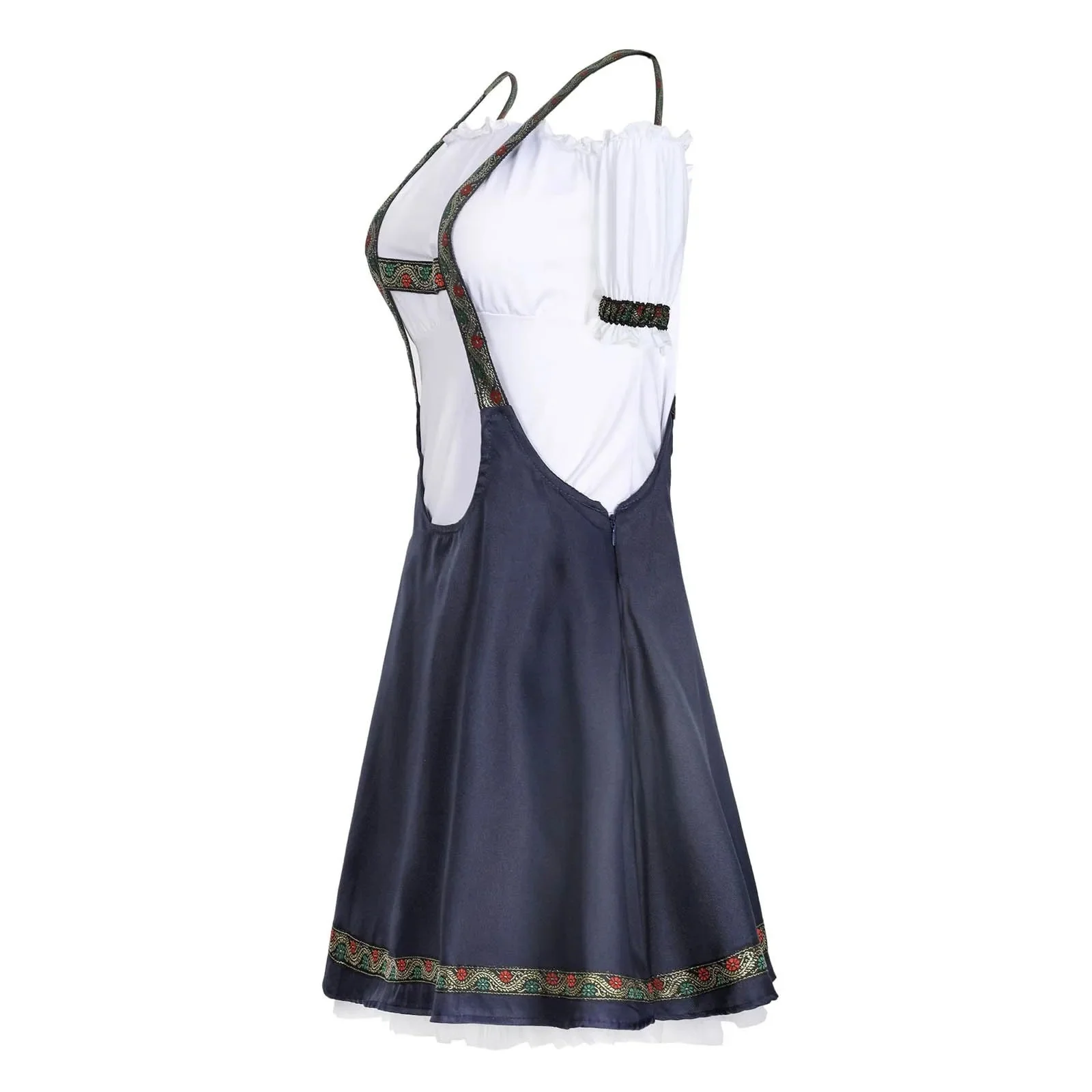 Damen Dunkelblau Mini Oktoberfest Dirndl Kleid - Image 3