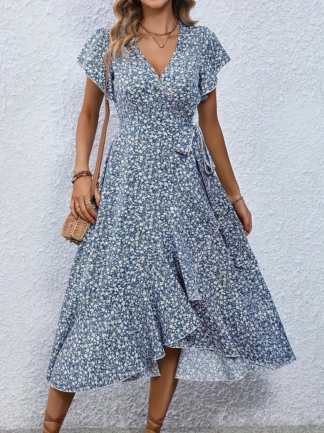 Damen Elegante Blumenmuster Kleid | Midi - Image 2